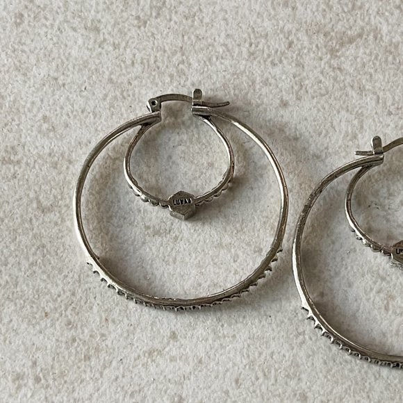 Luv Aj Silver Hoop Earrings - Picture 6 of 6